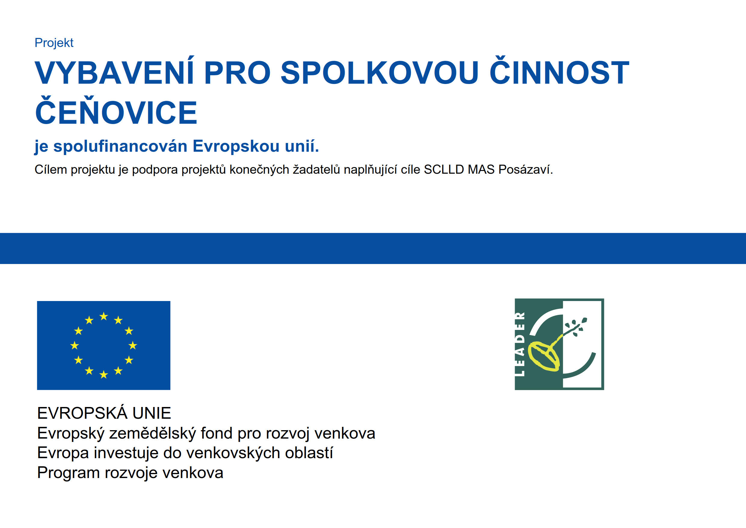 Vybavení pro spolkovou činnost Čeňovice