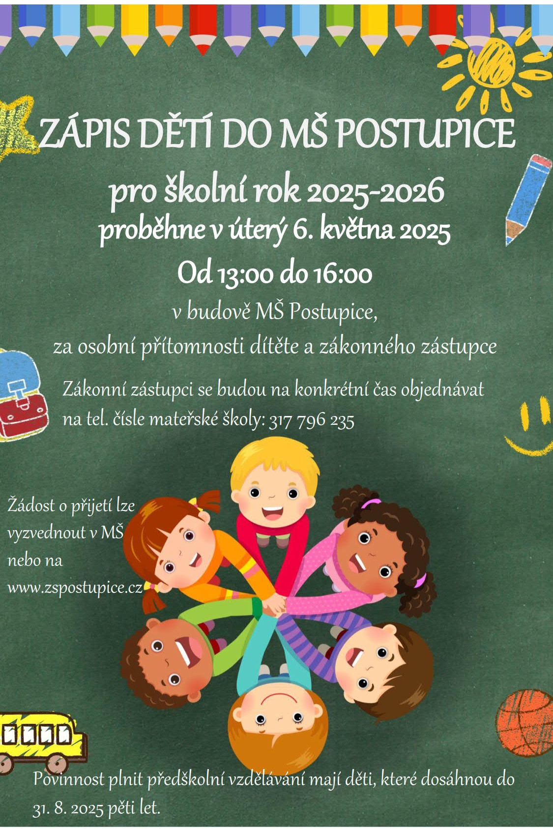 Zápis dětí do MŠ Postupice