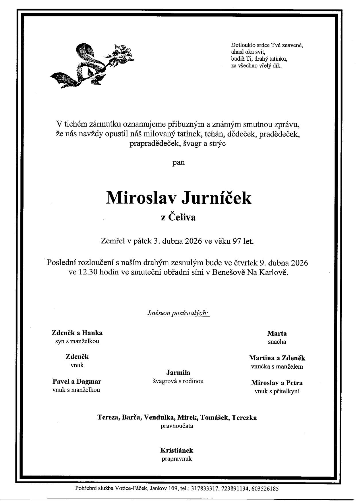 Smuteční oznámení