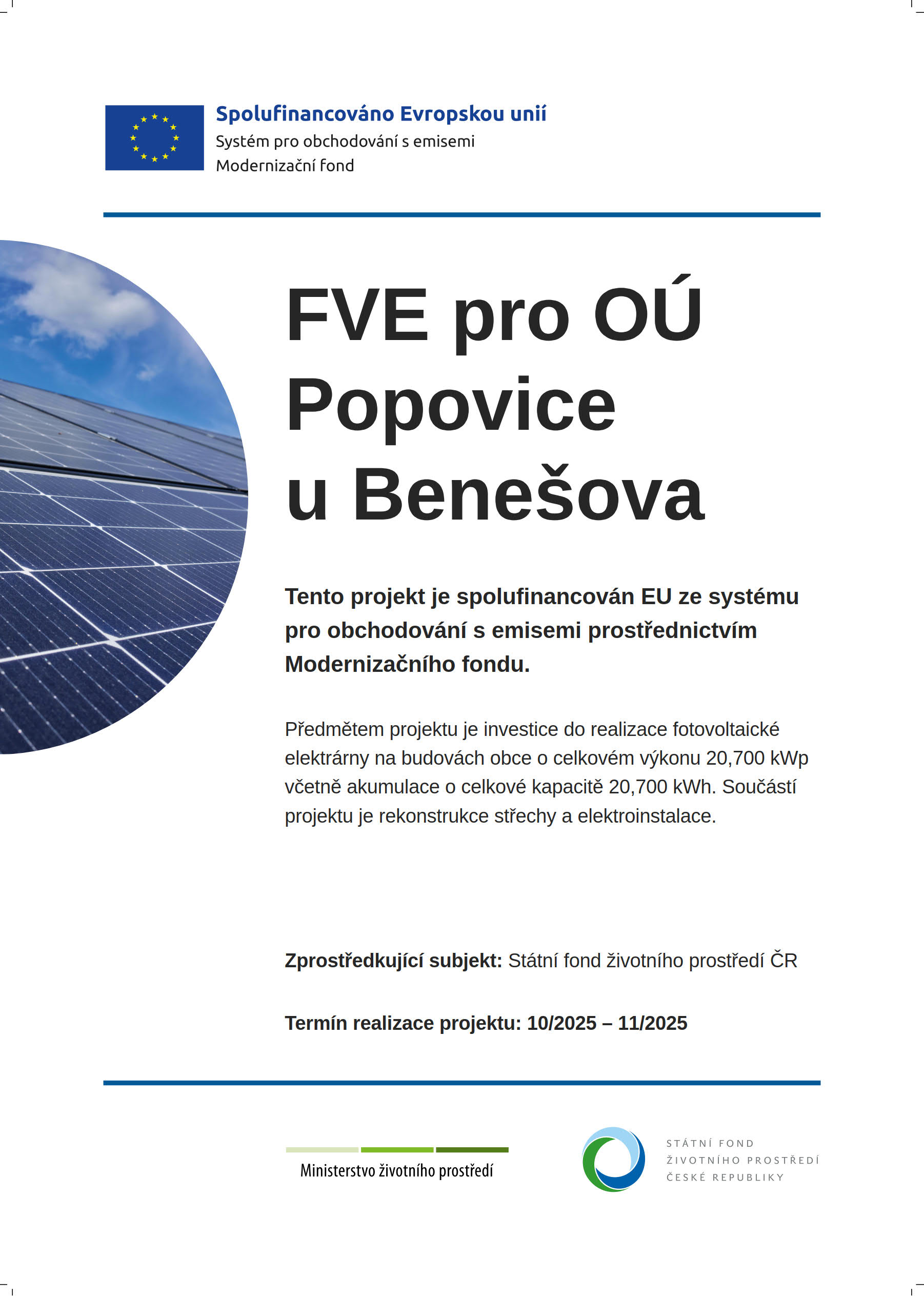 FVE pro OÚ Popovice u Benešova