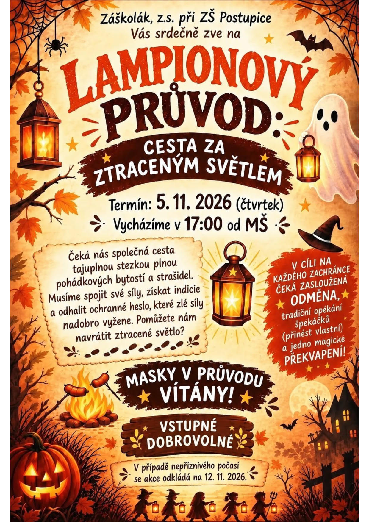 Lampionový průvod 5. 11. 2026