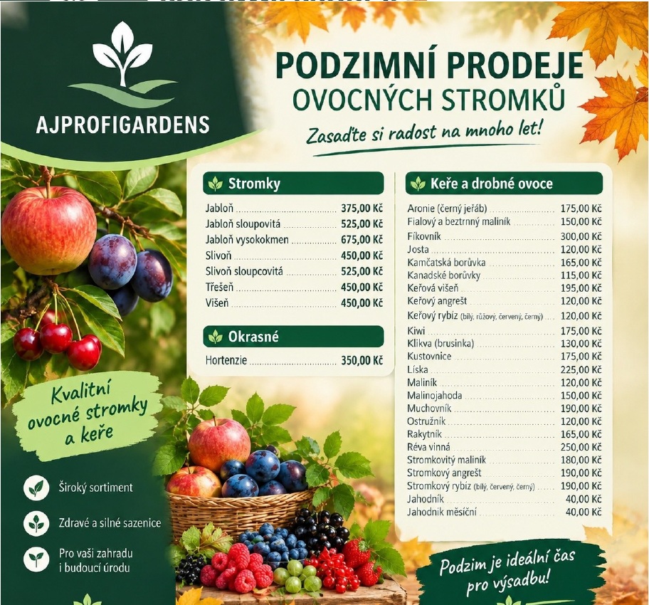 Prodej ovocných stromků